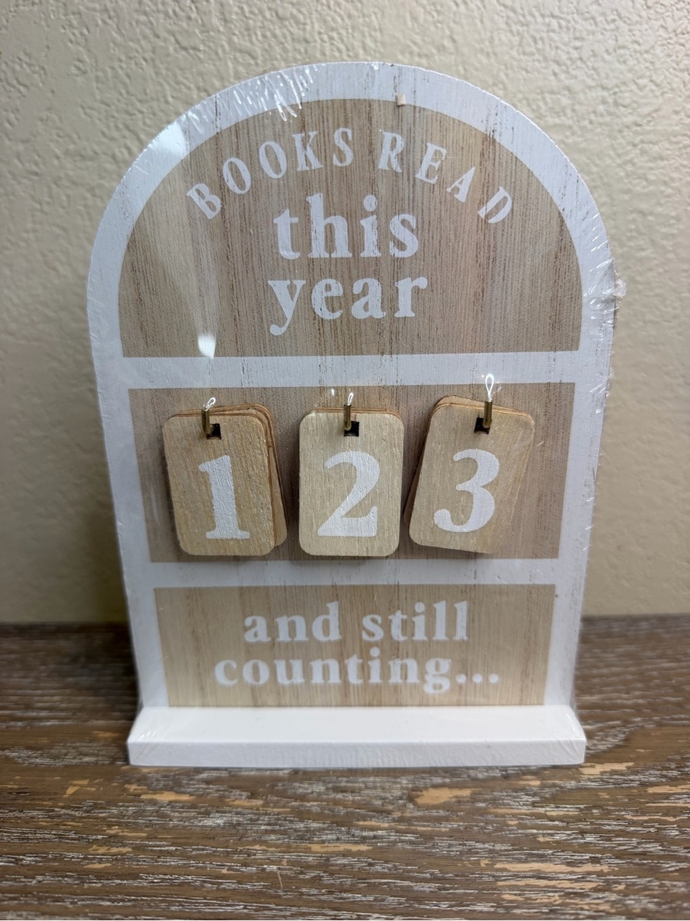 New Target Bullseye Wooden Sign/ Counter “Books I Read This Year”